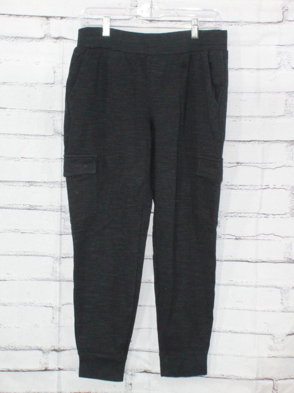 LL Bean Black Cargo Pockets Stretch Jogger Pants Casual Lounge Active Medium